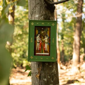 Icoană pe sticlă – Adam şi Eva