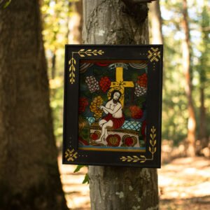 Icoană pe sticlă – Iisus cu viţa de vie