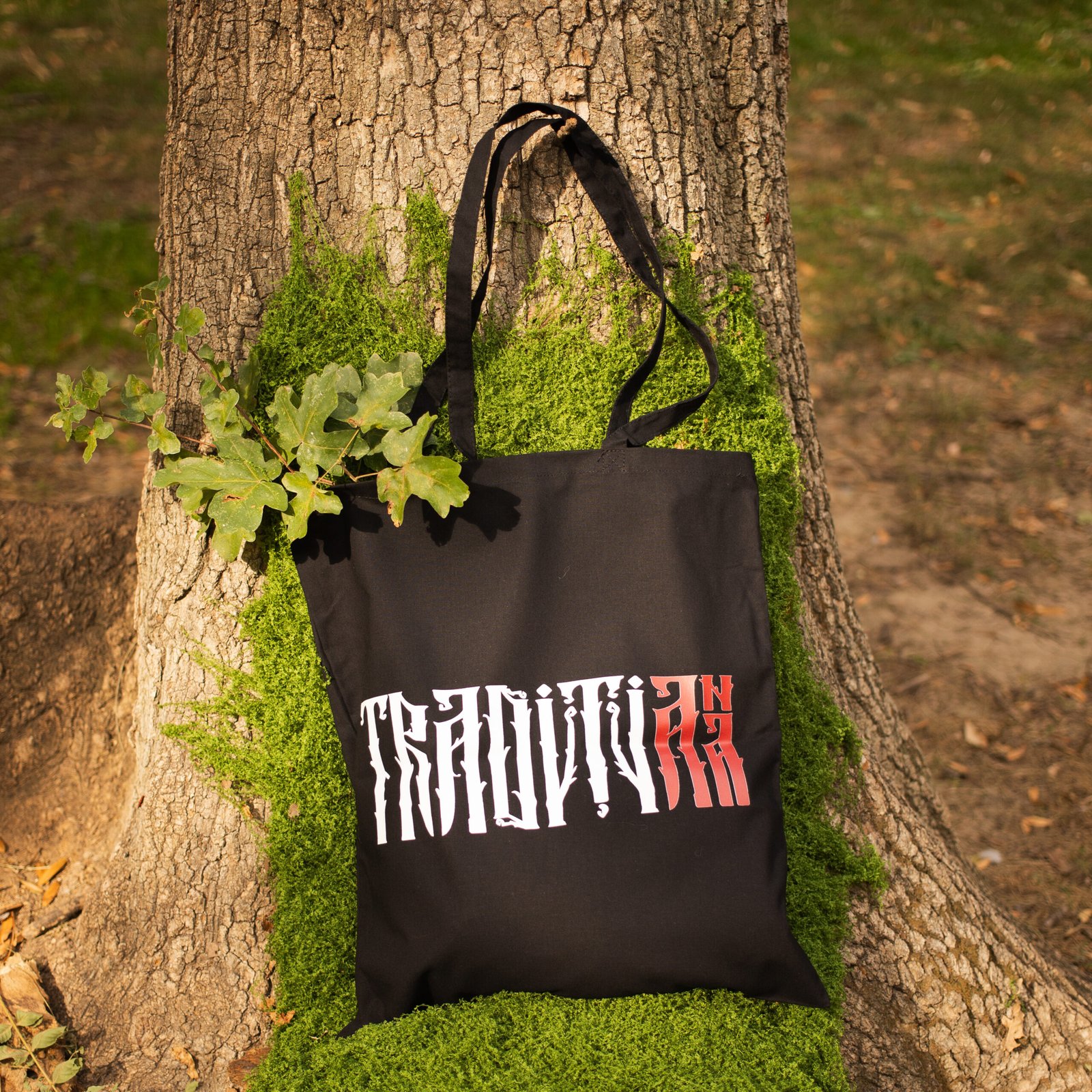 Traistă - Tradițiana logo alb